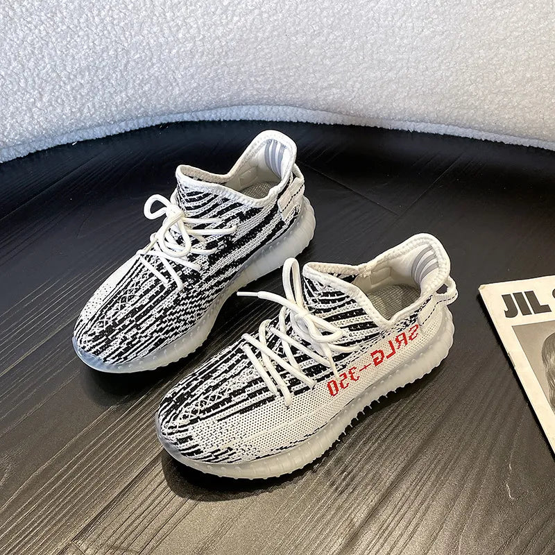 Letter Lace-Up Platform Athletic Shoes